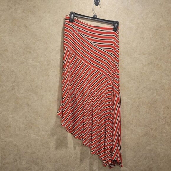 Free People SZ 4 Funky Chic Boho Luna Asymmetrical Striped Side Zip Maxi Skirt - Picture 15 of 15